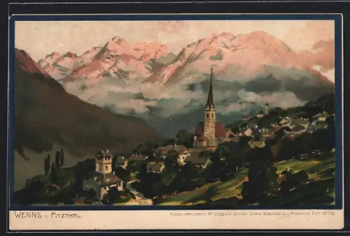 Künstler-AK Zeno Diemer: Wenns i. Pitzthal, Ortsansicht