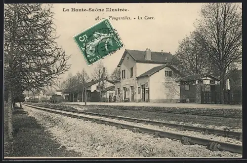 AK Fougerolles, La Gare, Bahnhof