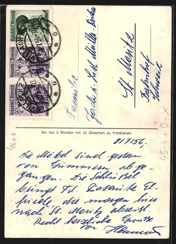 AK Wels, 1. Bundes-Turnfest 1956, Eichenblatt