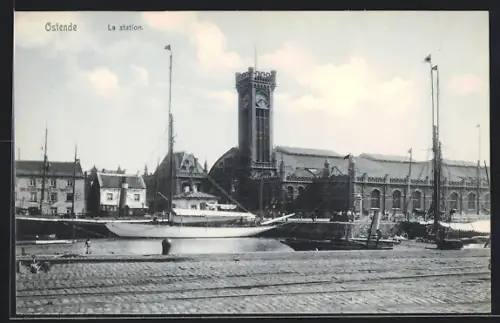 AK Ostende, La station, Bahnhof