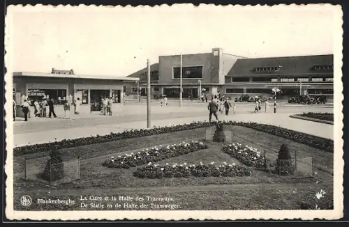 AK Blankenberghe, La Gare et la Halte des Tramways, Bahnhof
