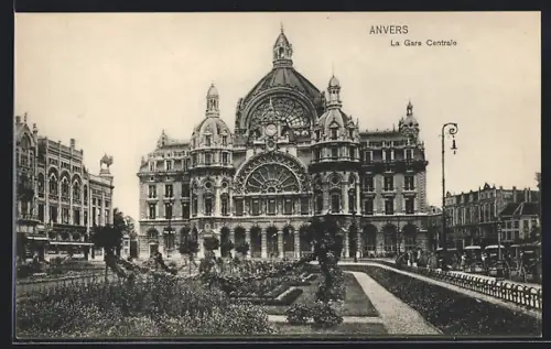 AK Anvers, La Gare Centrale, Bahnhof