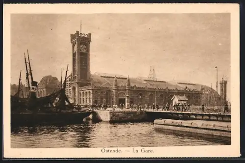 AK Ostende, La Gare, Bahnhof
