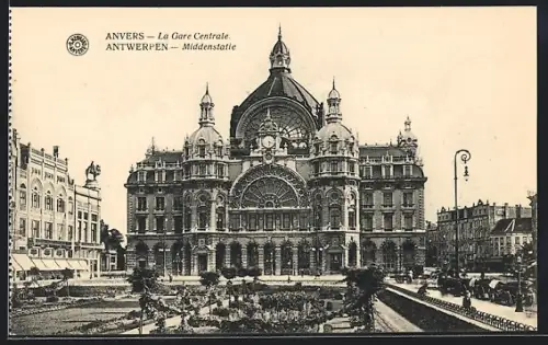 AK Anvers, La Gare Centrale, Bahnhof