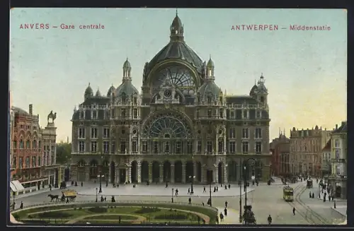 AK Anvers, Gare centrale, Bahnhof