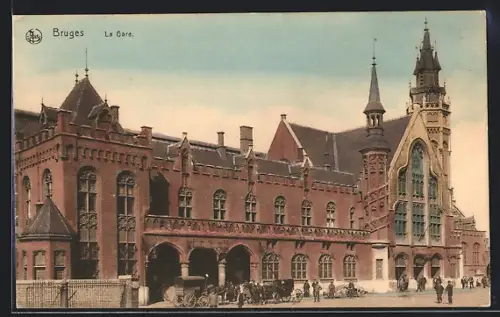 AK Bruges, La Gare, Bahnhof