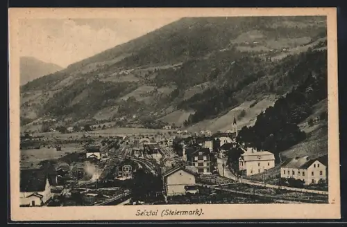 AK Selztal /Steiermark, Ortsansicht mit Bahnhof