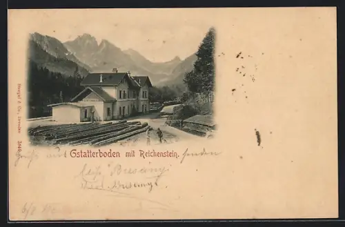 AK Gstatterboden, Bahnhof mit Reichenstein