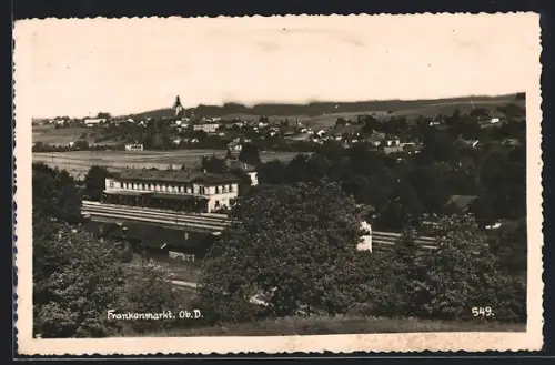 AK Frankenmarkt, Ortsansicht mit Bahnhof