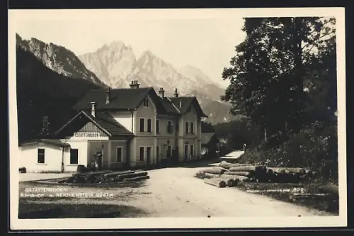 AK Gstatterboden, Bahnhof mit Reichenstein