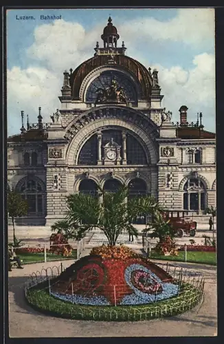 AK Luzern, Bahnhof mit Anlagen
