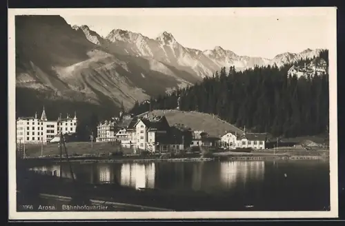 AK Arosa, Blick auf das Bahnhofquartier