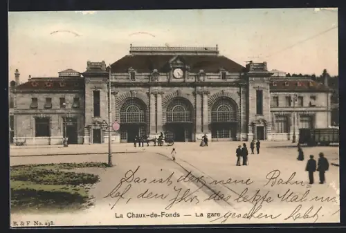 AK La Chaux-de-Fonds, Blick zum Bahnhof
