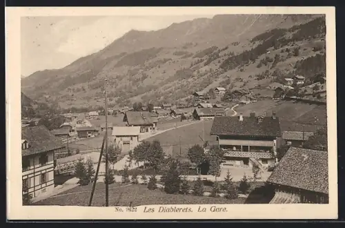AK Les Diablerets, La Gare, Bahnhof