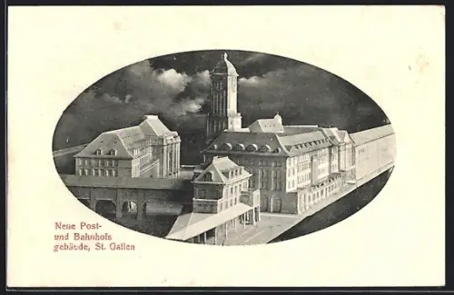 AK St. Gallen, Bahnhof und Neue Post