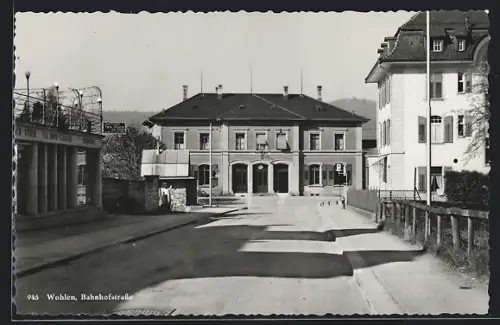 AK Wohlen /AG, Bahnhof mit Bahnhofstrasse
