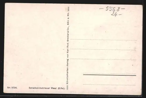 Künstler-AK Schalkenmehrener Maar, Gesamtansicht