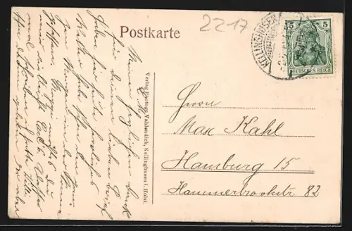 AK Kellinghusen, Friedenseiche und Denkmal 1870 /71