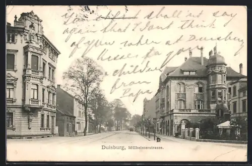 AK Duisburg, Strassenpartie der Mühlenstrasse