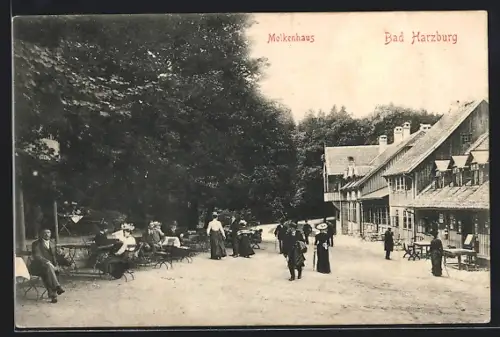 AK Bad Harzburg, Molkenhaus, Gasthaus mit Gästen an Aussentischen