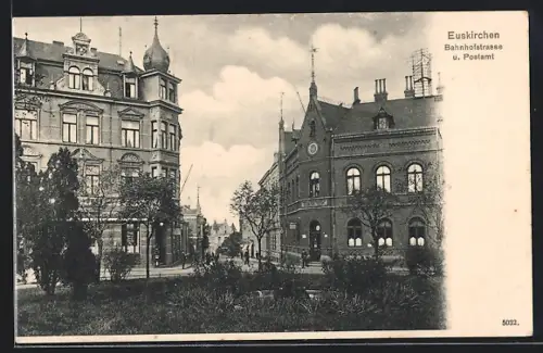 AK Euskirchen, Bahnhofstrasse und Postamt