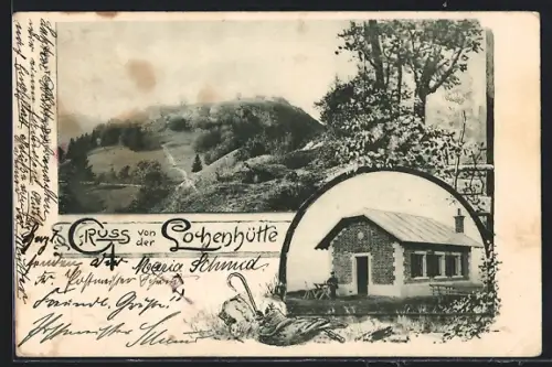 AK Balingen, Gasthaus Lochenhütte, Ortspartie