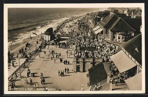 AK Westerland, Blick auf Kurpromenade