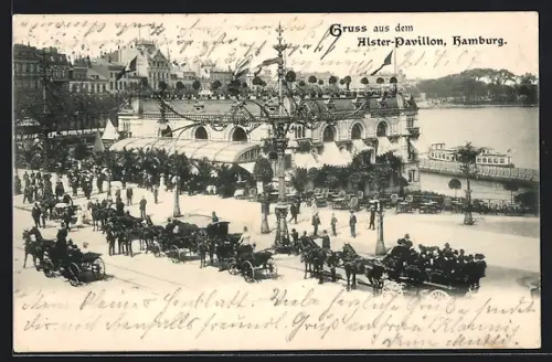 AK Hamburg-Neustadt, Blick zum Alster-Pavillon