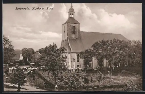 AK Burg / Spreewald, an der Kirche
