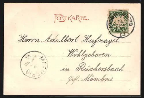 AK Aschaffenburg, Partie aus der Luitpoldstrasse