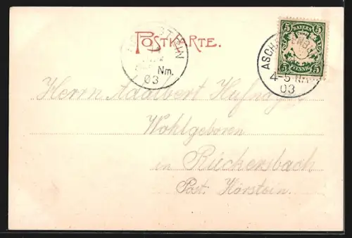 AK Aschaffenburg, Dalbergstrasse u. Rathaus