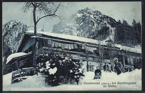 AK Schönau /Obb., Gasthof Vorderbrand im Schnee