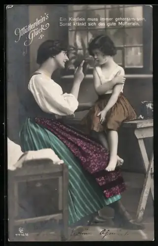 Foto-AK GL Co Nr. 4416/6: Mutter ermahnt ihre Tochter