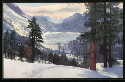 Künstler-AK Photochromie Nr. 3589: Morteratgletscher in der Schweiz
