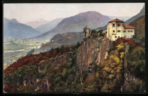 AK Bozen / Bolzano, Haselburg mit Ortspanorama