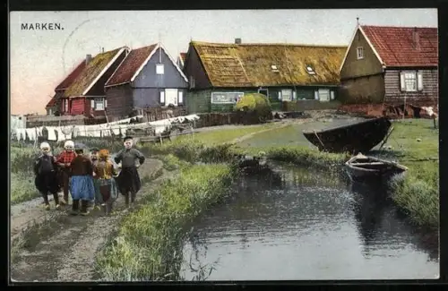 AK Photochromie NR. 1422: Marken, Kinder des Dorfes