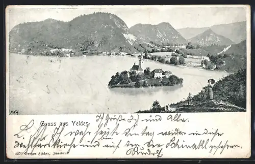 AK Veldes, Panorama mit Kirche