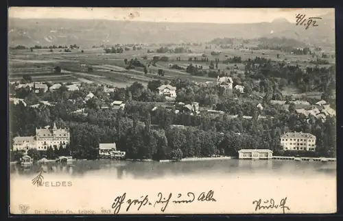 AK Bled / Veldes, Panoramablick auf den Ort