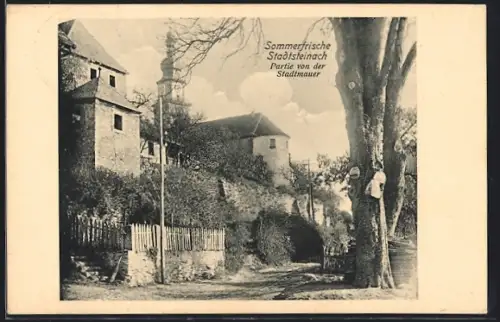 AK Stadtsteinach, Partie von der Stadtmauer
