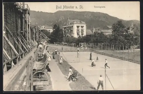 AK Bad Münster a. St., Tennisplatz