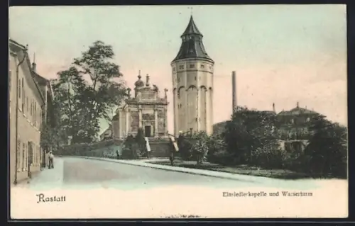AK Rastatt, Einsiedlerkapelle und Wasserturm