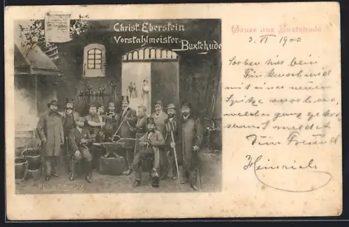 AK Buxtehude, Vorstahlmeister Christ. Eberstein mit Belegschaft