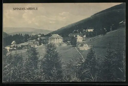 AK Spindelmühle / Spindleruv Mlyn, Blick nach dem Ort