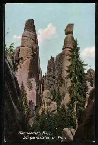 AK Adersbach, Adersbacher Felsen, Bürgermeister und Frau