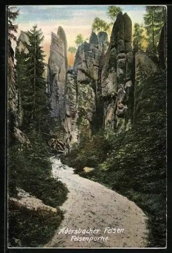 AK Adersbach, Adersbacher Felsen, Felsenpartie