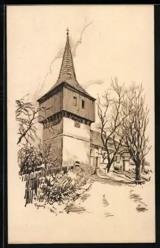 Künstler-AK Hronov, Zvonice