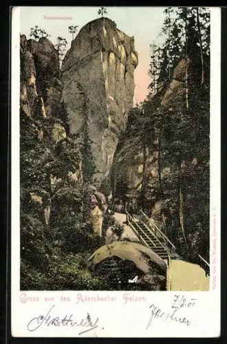 AK Adersbach, Aderbacher Felsen, Felsenschloss