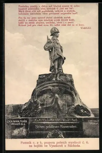 AK Nachod, Pomník c. a. k. praporu polních myslivcu c. 6