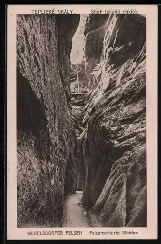 AK Wekelsdorf, Wekelsdorfer Felsen, Felsenschlucht Sibirien