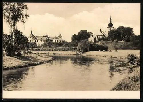 AK Ceská Skalice, Panorama mit Kirche